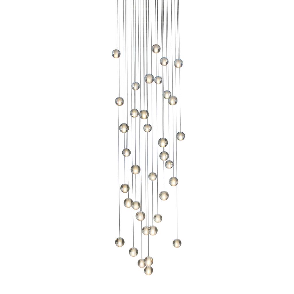 Oasis 36 Light Floating Glass Globe LED Chandelier - N/A