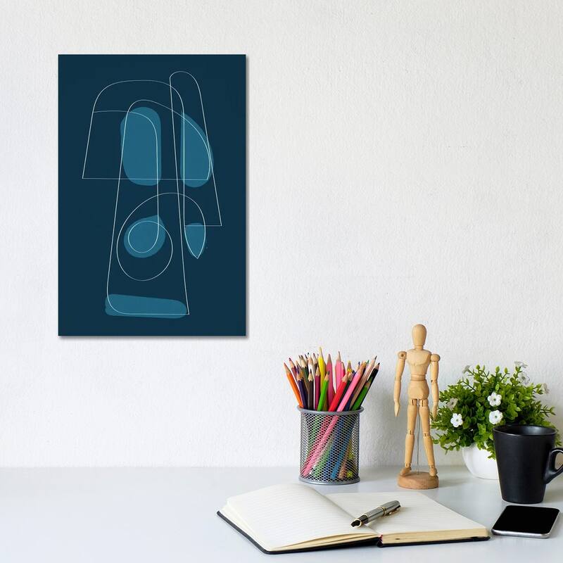 iCanvas "Navy Blue Abstract I" by EmcDesignLab Canvas Print - 12x8x0.75