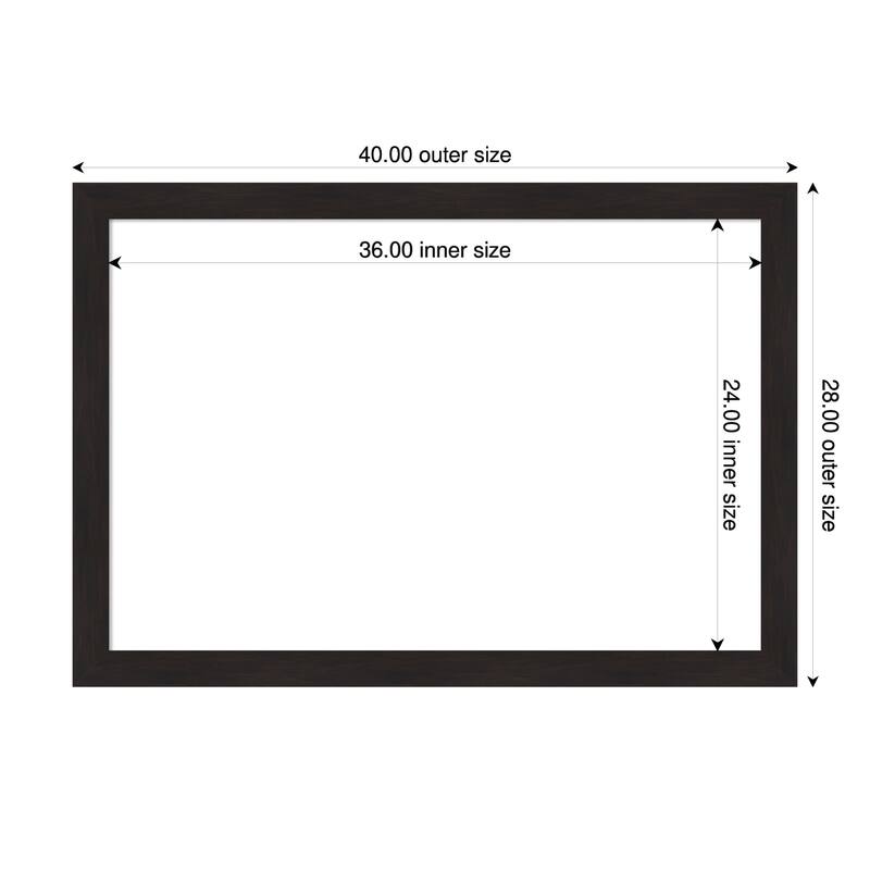 Amanti Art Furniture Espresso Narrow Framed Dry Erase Magnetic Board - 40 x 28 in