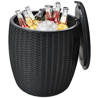 Gymax 9.5-Gal Patio Ice Cooler Bucket Cool Bar Table Cocktail Side - 16'' x 17''