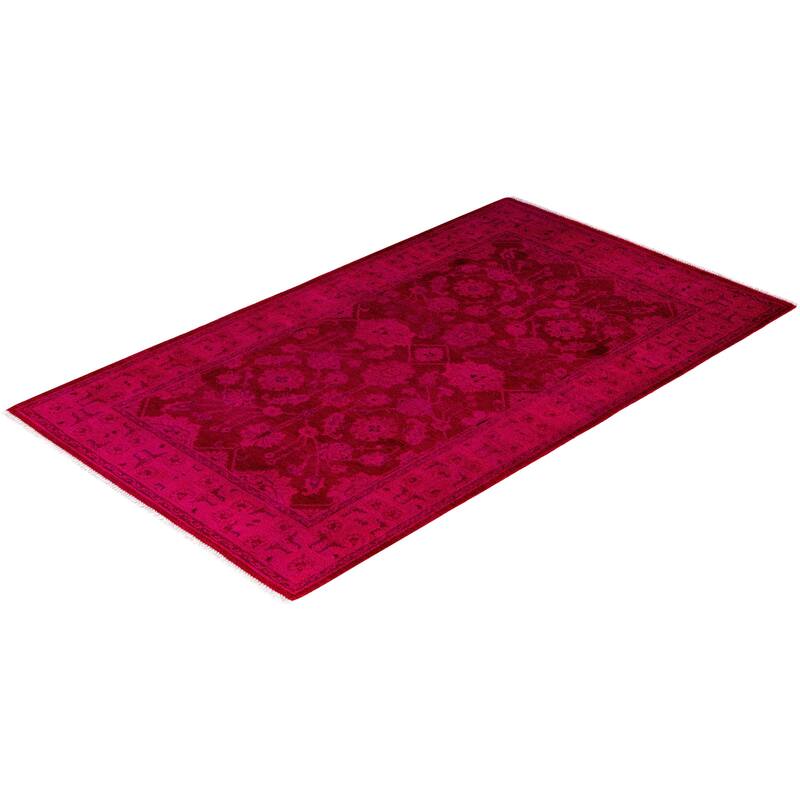 Overdyed One-of-a-Kind Hand-Knotted Area Rug - Red - 3' 0" x 5' 2"