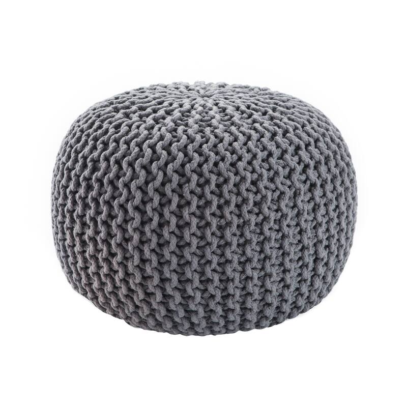Spectrum Pouf Textured Round Pouf - Grey