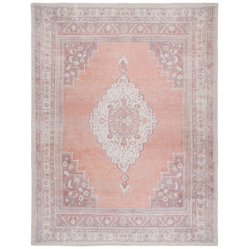 SAFAVIEH Handmade Classic Zuzana Vintage Shabby Chic Rug - 9' x 12' - Ivory/Light Rust