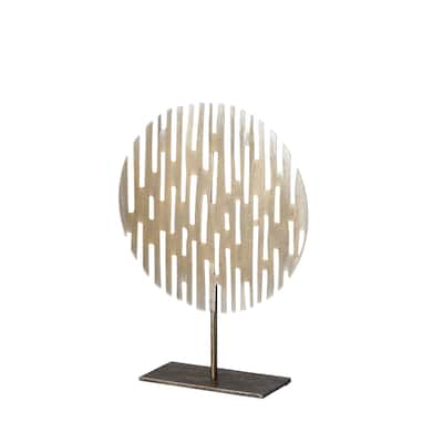 Contemporary Rustic Gold Flat Round Sculpture
