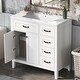 preview thumbnail 10 of 14, 36" Bathroom Vanity with Sink Combo, Black Bathroom Cabinet with Drawers, Solid Frame and MDF Board White