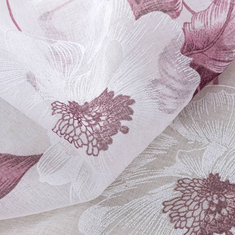 Ellie Floral Sheer Window Curtain Panel 84 inch or 95 inch