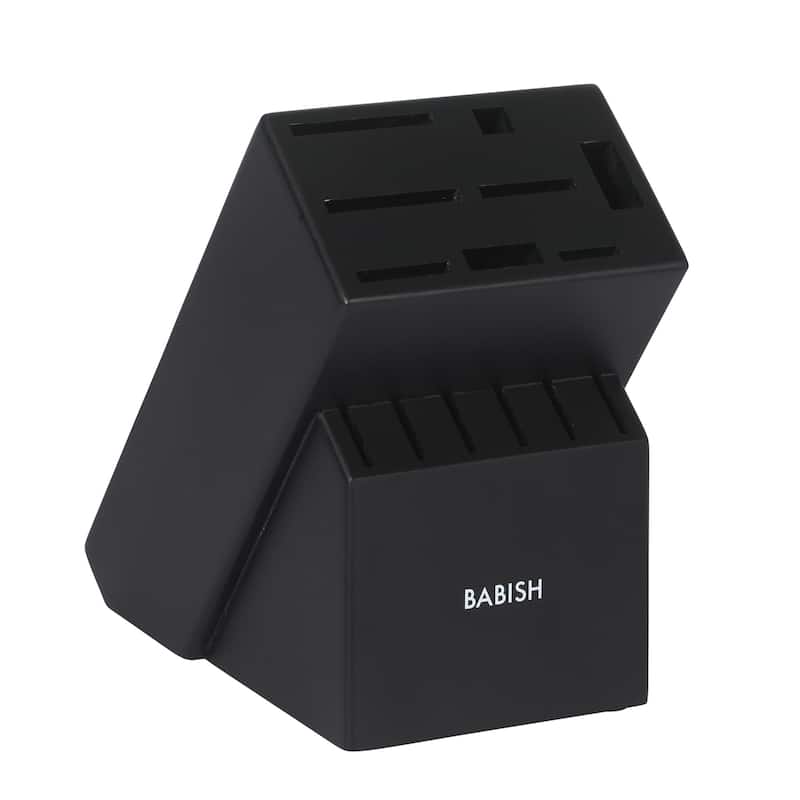 Babish High-Carbon 1.4116 German Steel 15 Piece Full Tang Forged Cutlery Block Set - Black