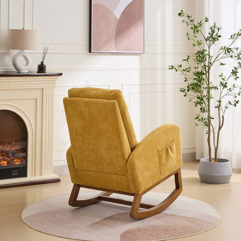 27.2"W Rocking Chair with High Back and Side Pocket