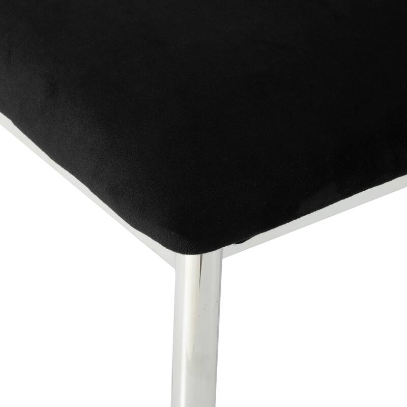 Modern Simple Velvet Dining Chair, Family Bedroom Stool Back Student Table Chair, Metal Chair Legs (Set Of 4)