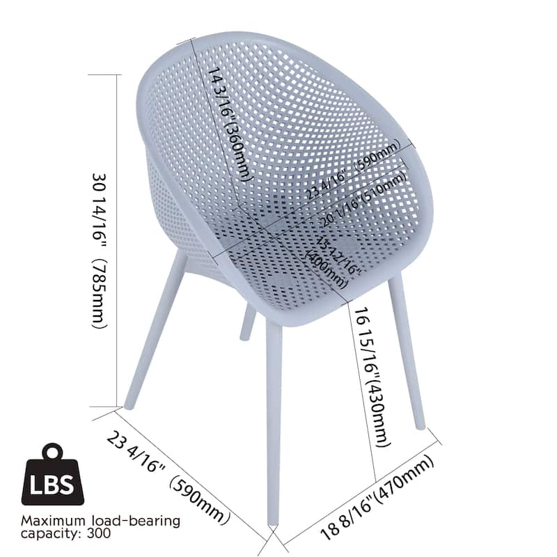 Modern Lounge Chair Set (2-Pack) – All-Weather PP Plastic Design for Indoor & Outdoor Use‌