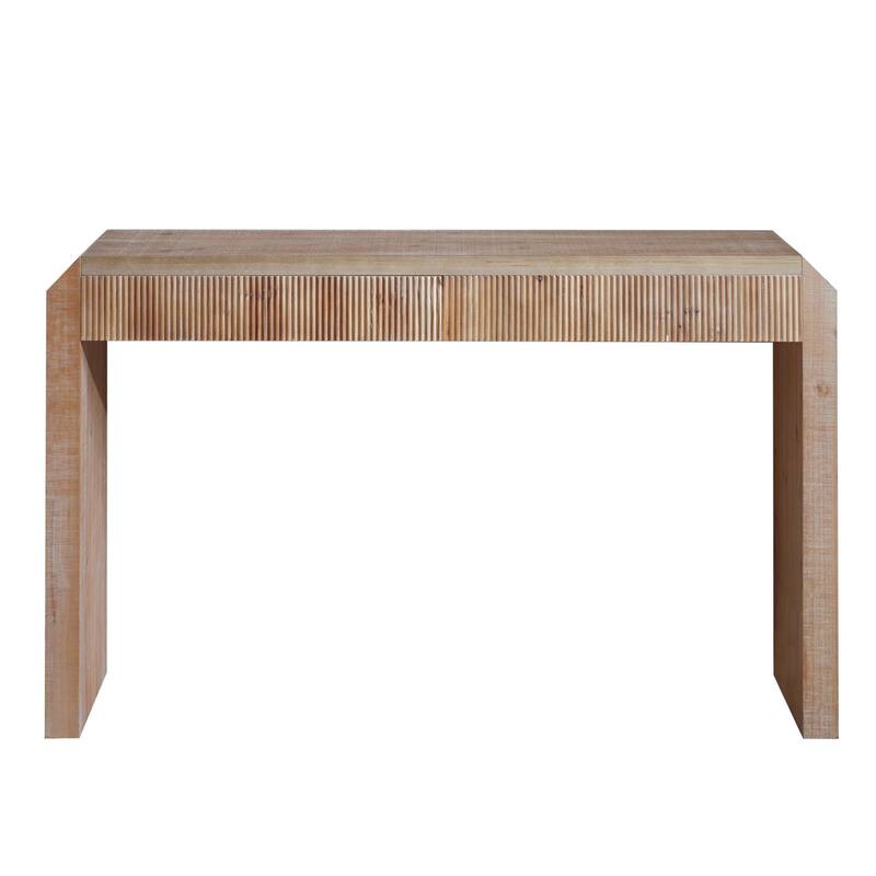 51.8" Wood Console Table with Ribbed Drawer Front, and Versatile Storage
