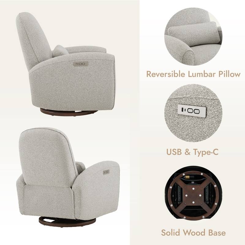 Freya Power Swivel Glider Recliner Nursery Chair