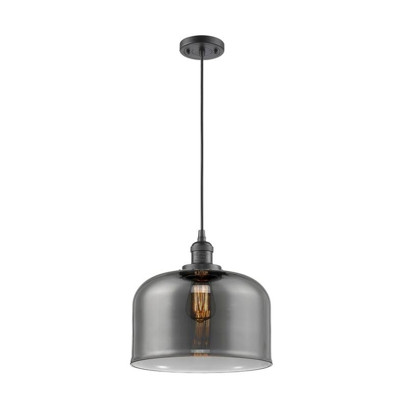 Innovations Lighting X-Large Bell Single Light 12" Wide Pendant - Oil Rubbed Bronze / Plated Smoked