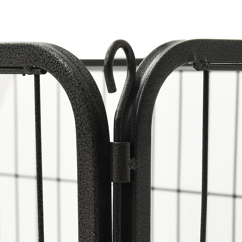 vidaXL Puppy Playpen Exercise Folding Enclosure Pet Kennel Cage Steel Black