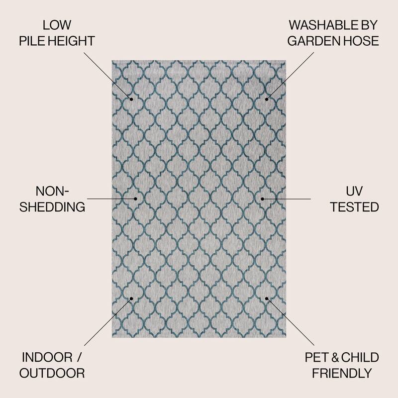 JONATHAN Y Isla Ogee Trellis Indoor/Outdoor Area Rug