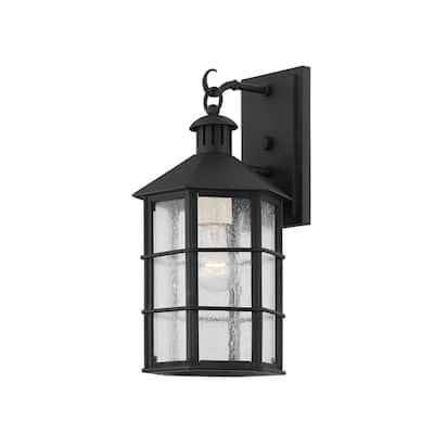 Lake County by Mark D. Sikes - Exterior Wall Sconce - French Iron Frame - Clear Seeded Glass