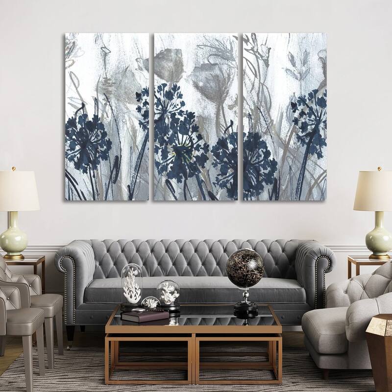 iCanvas "Indigo Field" by Susan Jill 3-Piece Canvas Wall Art Set
