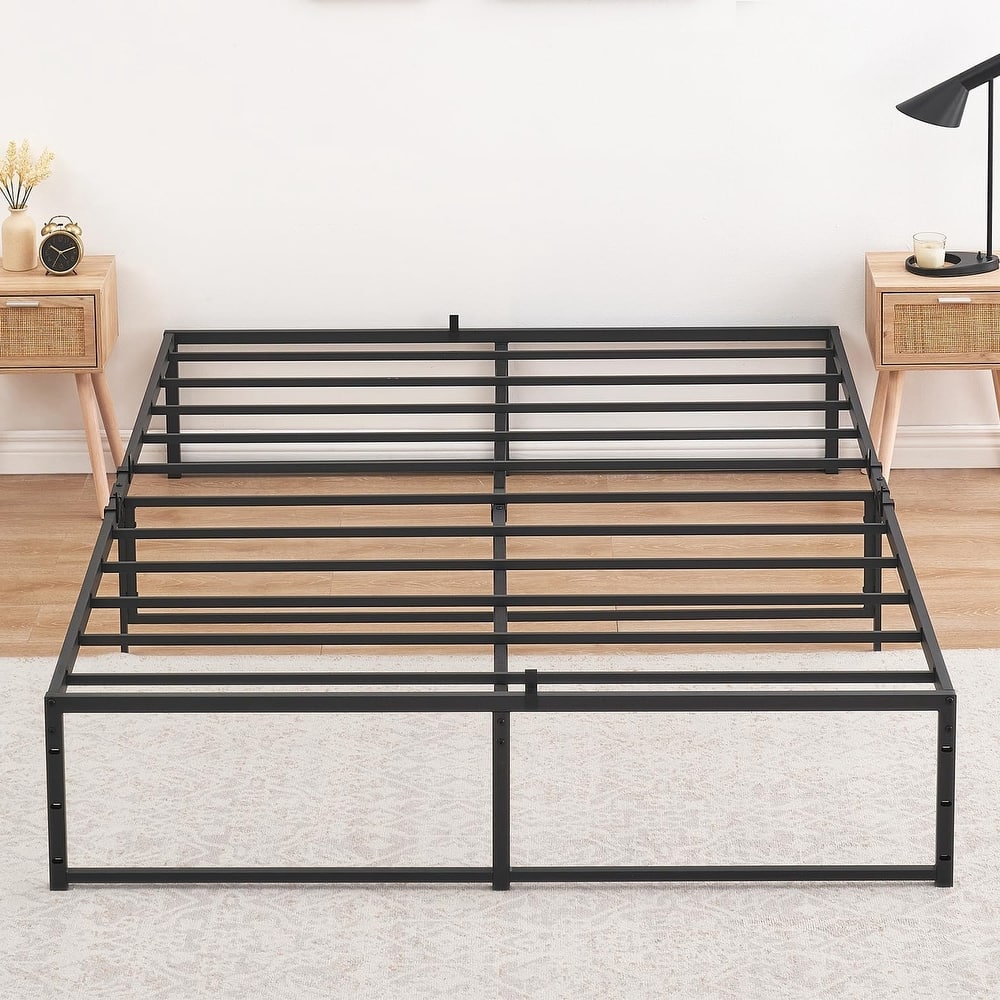 14 inch Platform Frame, with 3 in 1 Steel Support, No Box Spring Needed, Load Up to 800Lbs