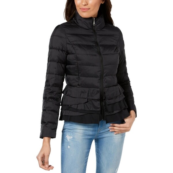 tahari ruffle puffer