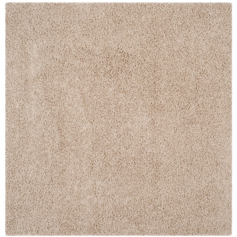 SAFAVIEH Athens Shag Ilaha 1.5-inch Thick Rug - Beige - 6'7" Square