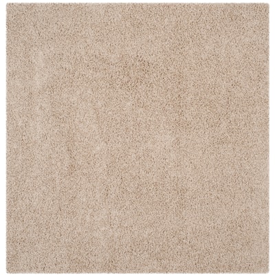 SAFAVIEH Athens Shag Ilaha 1.5-inch Thick Rug - Beige - 6'7" Square