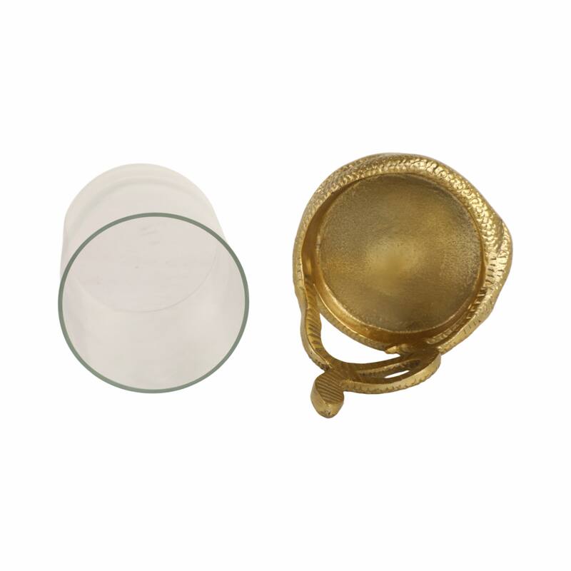 Modern Metal Snakaround Pillar Candle Holder for Home Decor - Gold