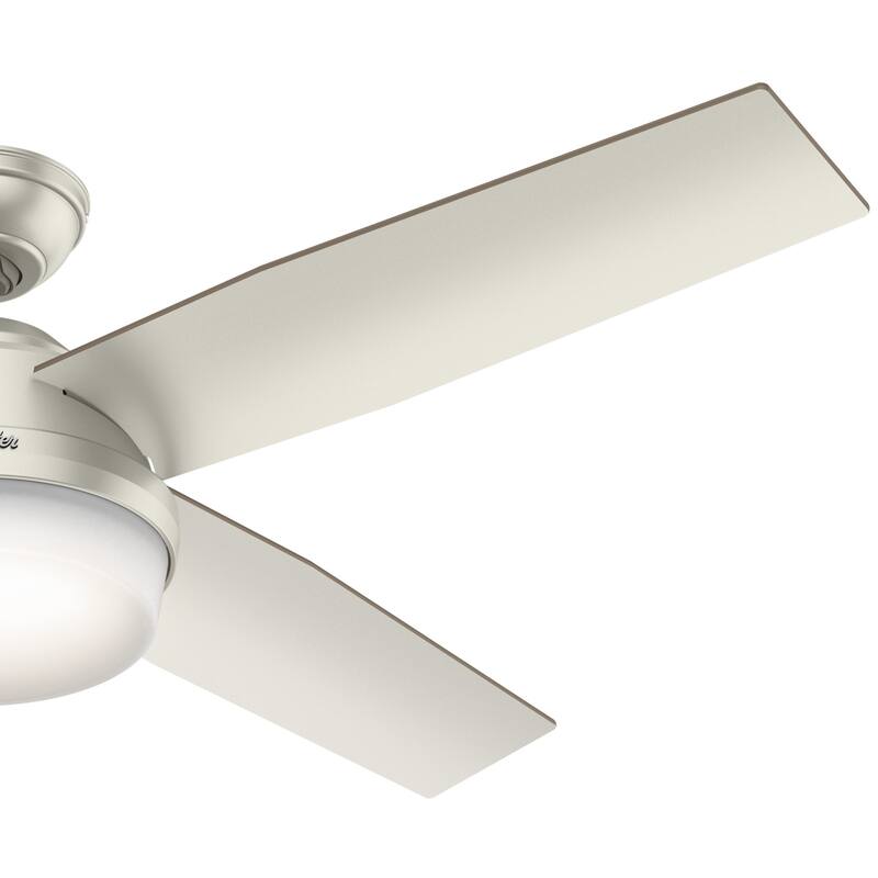 Hunter Fan Dempsey Collection Matte Black Metal and Glass Ceiling Fan with 4 Reversible Blackened Oak/Dark Walnut Blades