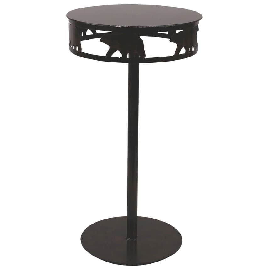 Rustic Round Drink Table with Band