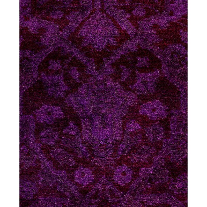 Overdyed One-of-a-Kind Hand-Knotted Area Rug - Purple - 2' 7" x 11' 4"