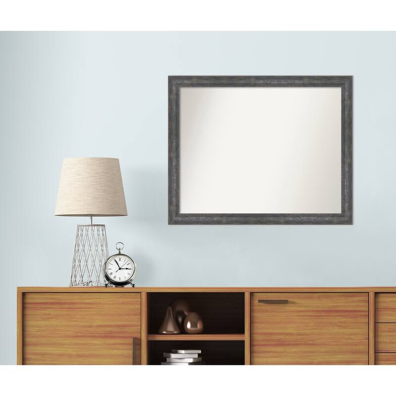 Angled Non-Beveled Wood Framed Wall Mirror