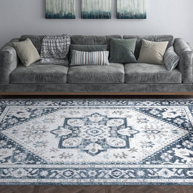 Linx Shabby Chic Medallion Indoor Area Rug
