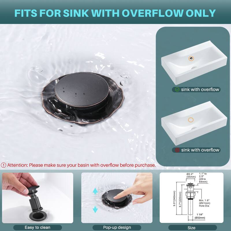 WOWOW 8 in. Widespread Double Handle Bathroom Faucet with Pop-Up Drain