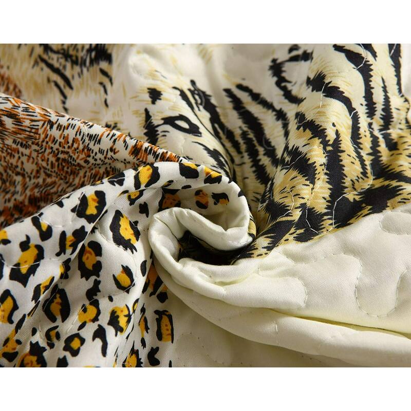 Set of 3 Leopard Print Quilted Bedspreads Bed Bath & Beyond 37517339