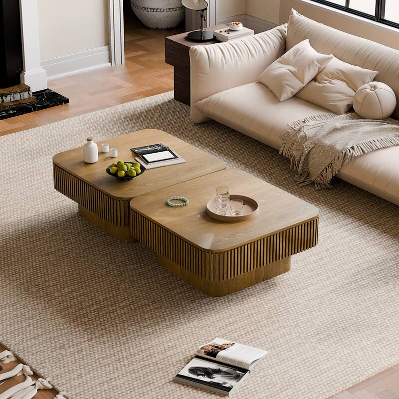 Tea Table Accent Table with Storage, Rustic Side Table Center Table End Table Brown Sofa Table for Living Room