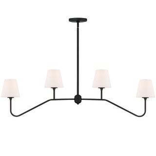 Keenan 4 Light Black Forged Chandelier - 48'' W x 15'' H x 6'' D