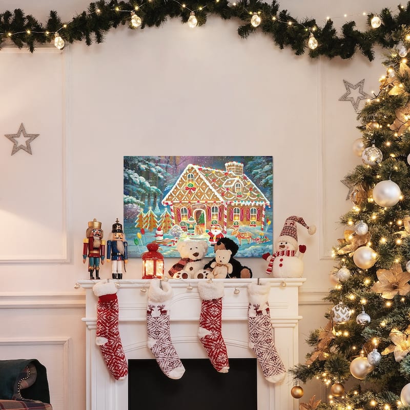 Santa's Ginger Workshop-Premium Gallery Wrapped Canvas - Ready to Hang