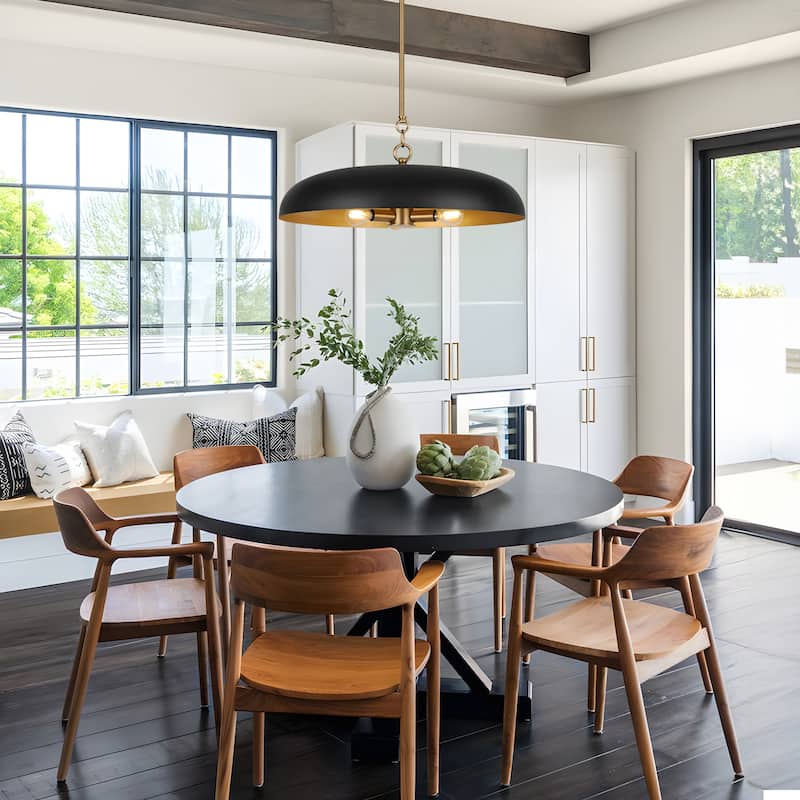 LamQee 20" Pendant Light Metal Dome Ceiling Hanging Lighting Chandelier - 19.7 inch