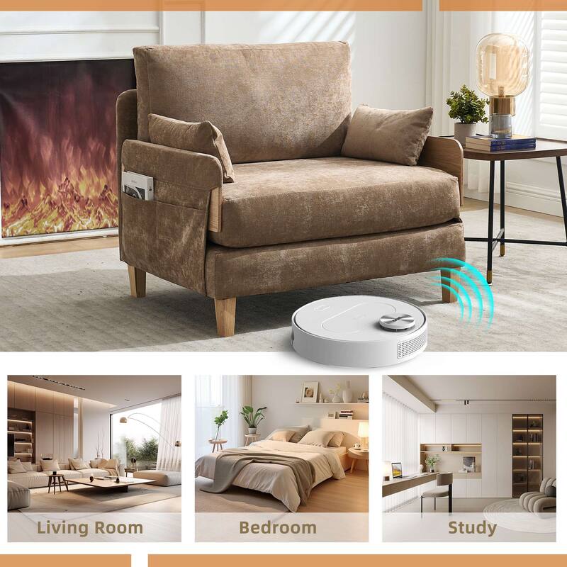 Convertible sofa bed, 3-in-1 convertible with 3 pillows