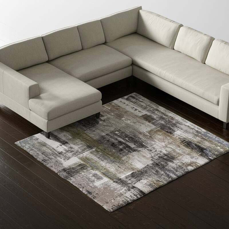 HomeRoots Abstract Industrial Rectangle Area Rug - 144.00 in. x 108.00 in.  x 1.00 in.
