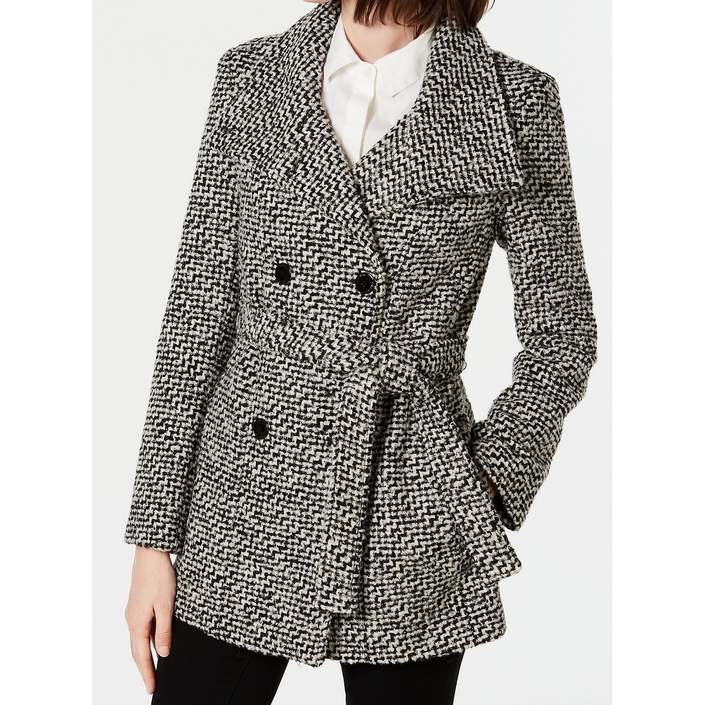 Calvin klein black and white coat clearance