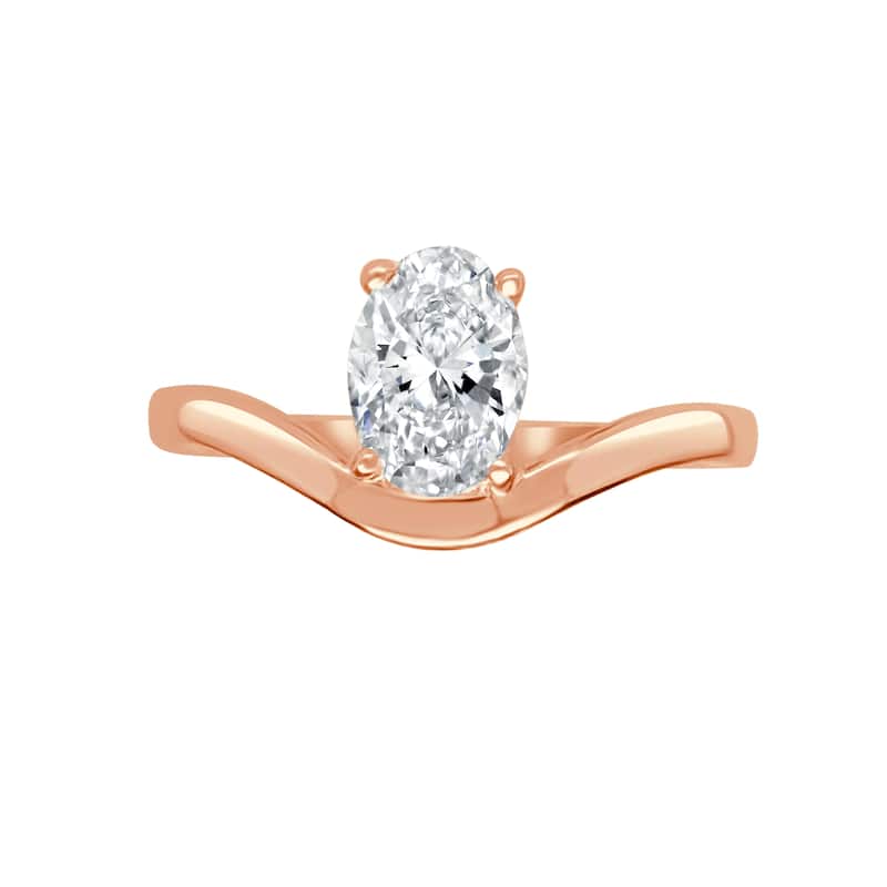 Auriya 14K Gold Lab Grown Diamond Ring 0.88ctw Lab Grown Diamond