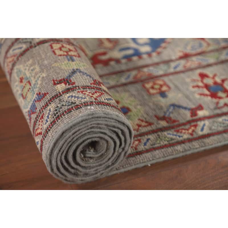 Kazak Runner Rug Handmade Wool Carpet - 2'8" x 13'4"