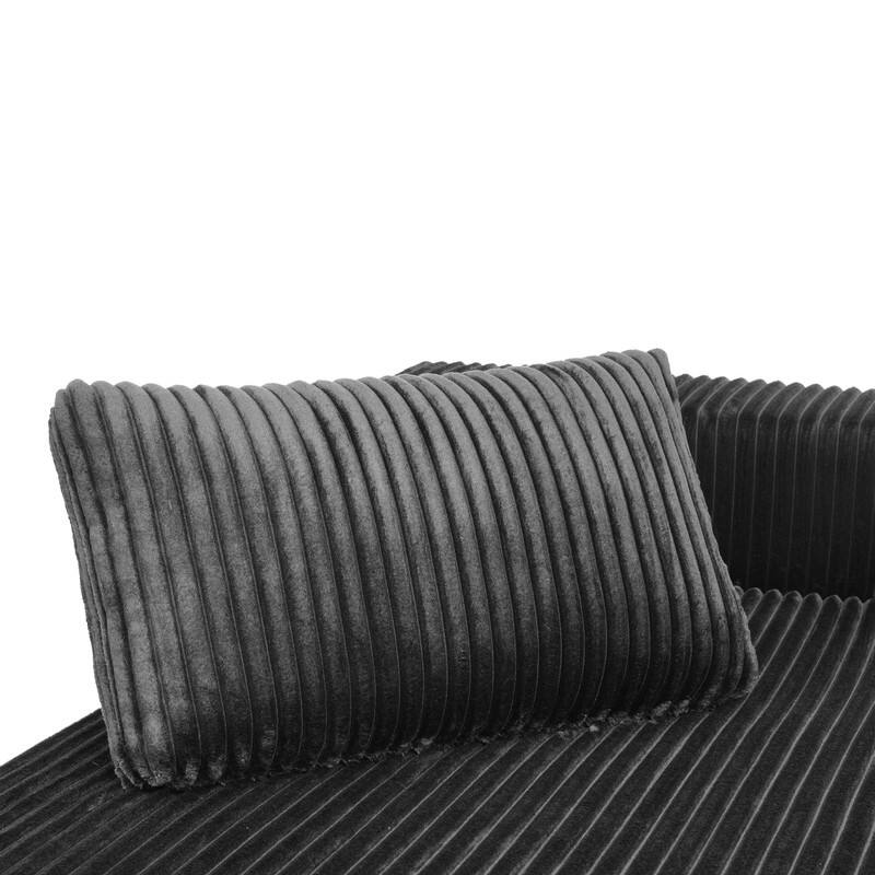 105-in L Casual Black( Corduroy)-Right Chaise Sectional