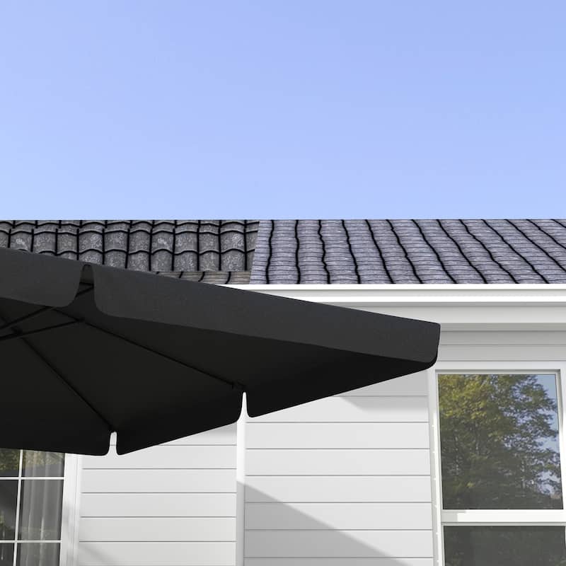 Hanging Patio Parasol, Square Parasol with Tilt Crank Cross Base Aluminum Pole and Vents for Garden Pool, Backyard, Gray