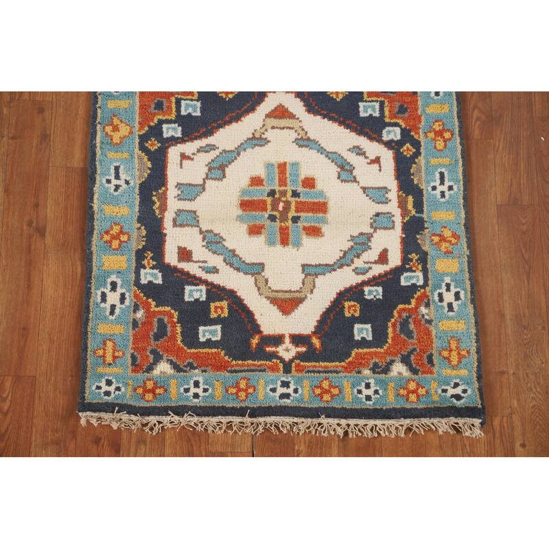Heriz Serapi Oriental Runner Rug Handmade Wool Carpet - 2'7" x 8'0"
