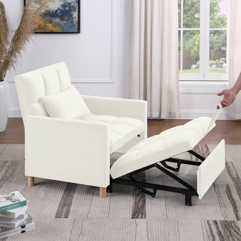 Modern Convertible Sleeper Sofa Chair Bed with Pillow