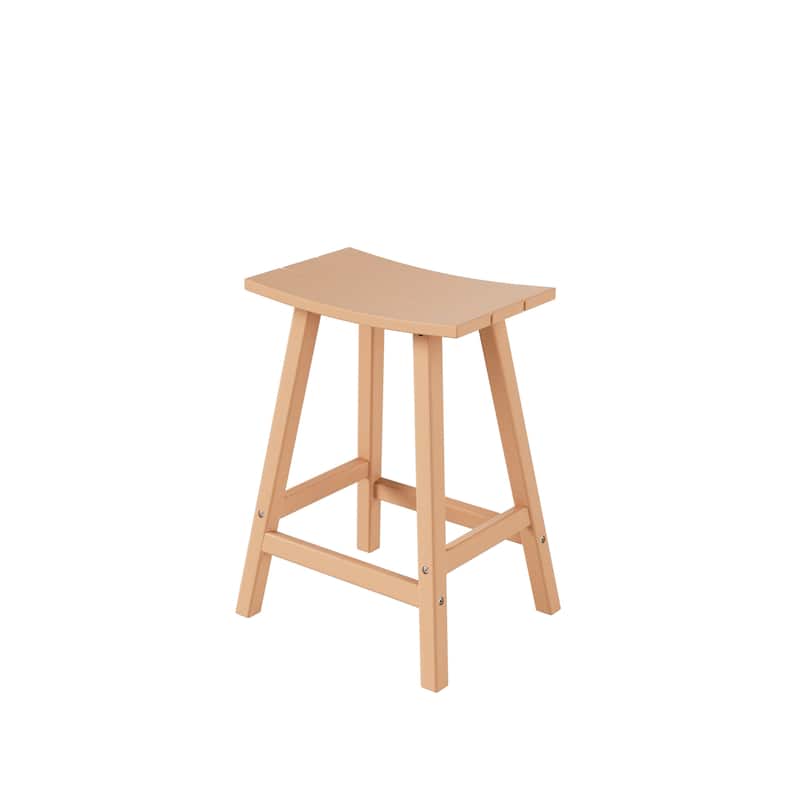 Polytrends Laguna Hdpe All Weather Outdoor Patio 24" Saddle Seat Counter Stool (Set Of 2)