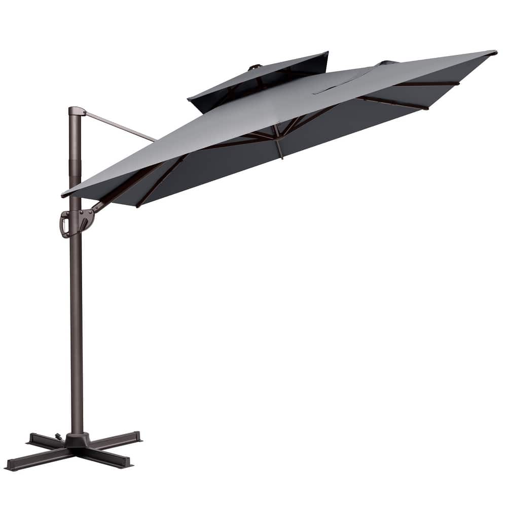 VredHom 9x11 FT Outdoor Aluminum Double Top Cantilever Offset Patio Umbrella