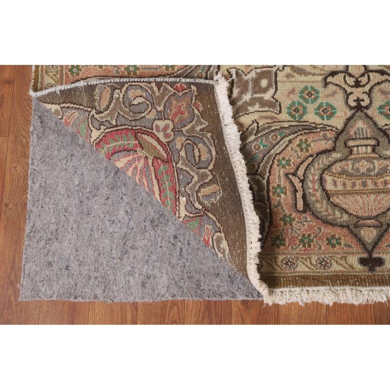 Hand Knotted Oriental 100% Wool Carpet Traditional Floral Brown Kashmar Area Rug - 12' 0'' X 9' 5''