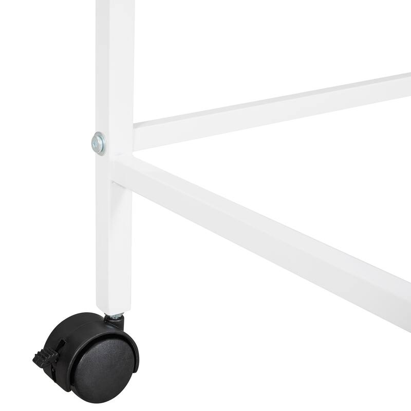 Twin Over Low Loft Bed Frame with Rolling Desk and Shelves,Twin Size Metal Bed with Steel Slat Supports,for Teens Kids Child
